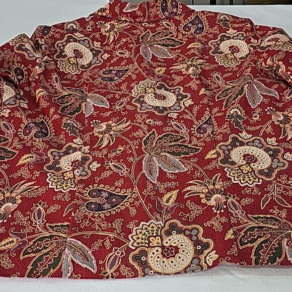 Vintage Women Sz L Paisley Y2K Art to Wear Grunge Pockets Shoulder Pads Jacket - Picture 12 of 12